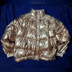 NWT!!! Rose Gold Metallic Chrome Look Puff Coat Puffer Jacket XLFashion Nova NWT
